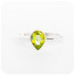Pear cut Peridot tube set solitaire ring - Victoria's Jewellery