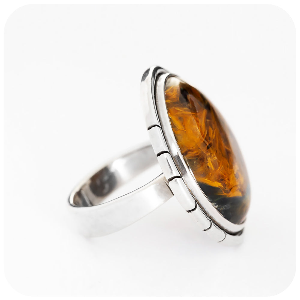 Round cut Pietersite ring in Silver - Victoria's Jewellery