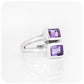 Double Emerald Cut Amethyst Ring in Sterling Silver - Victoria's Jewellery