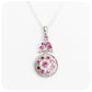 Rhodolite Flower Pendant in Sterling Silver