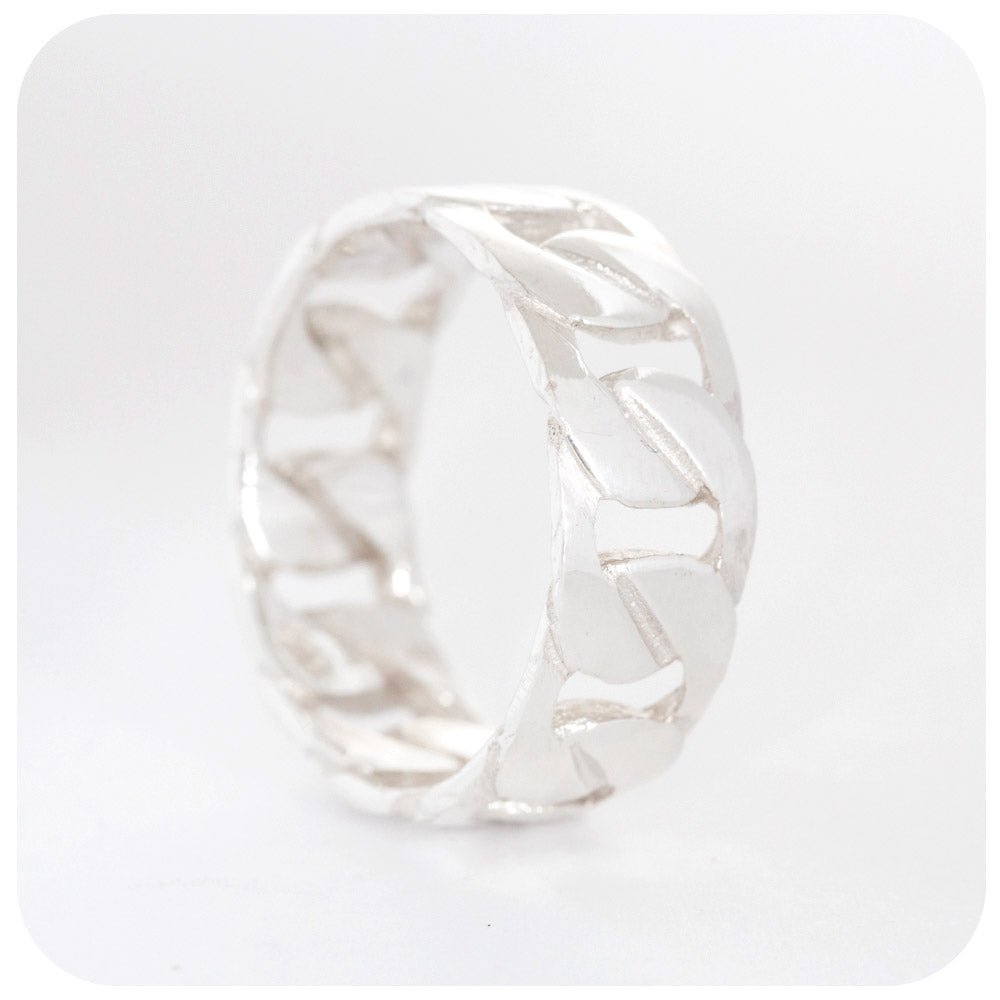 Sterling Silver Curb Ring - 8mm