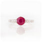 brilliant cut ruby and cubic accent engagement ring