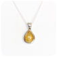 Golden Rutile quartz Pear cut pendant - Victoria's Jewellery