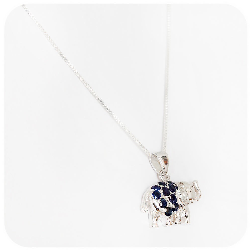 Sapphire on sale elephant necklace