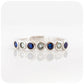 Dark Blue Sapphire and Sky Blue Topaz Half Eternity Stack Ring