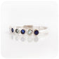 Dark Blue Sapphire and Sky Blue Topaz Half Eternity Stack Ring