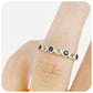 Dark Blue Sapphire and Sky Blue Topaz Half Eternity Stack Ring