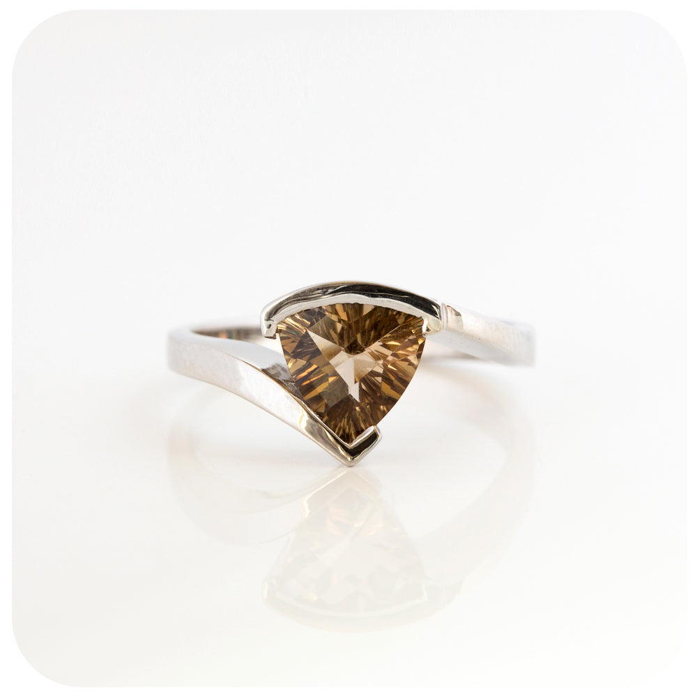 Trillion cut Smokey Quartz Anniversary Ring - Victoria's Jewellery