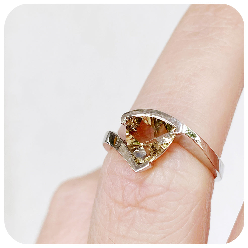 Cali, a Trillion cut Smoky Quartz Ring – Victoria's Jewellery