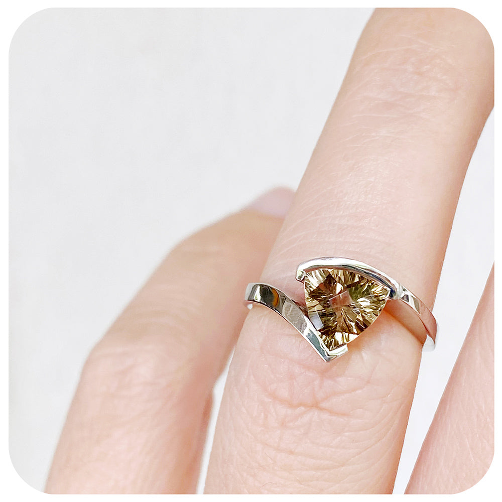 Cali, a Trillion cut Smoky Quartz Ring – Victoria's Jewellery