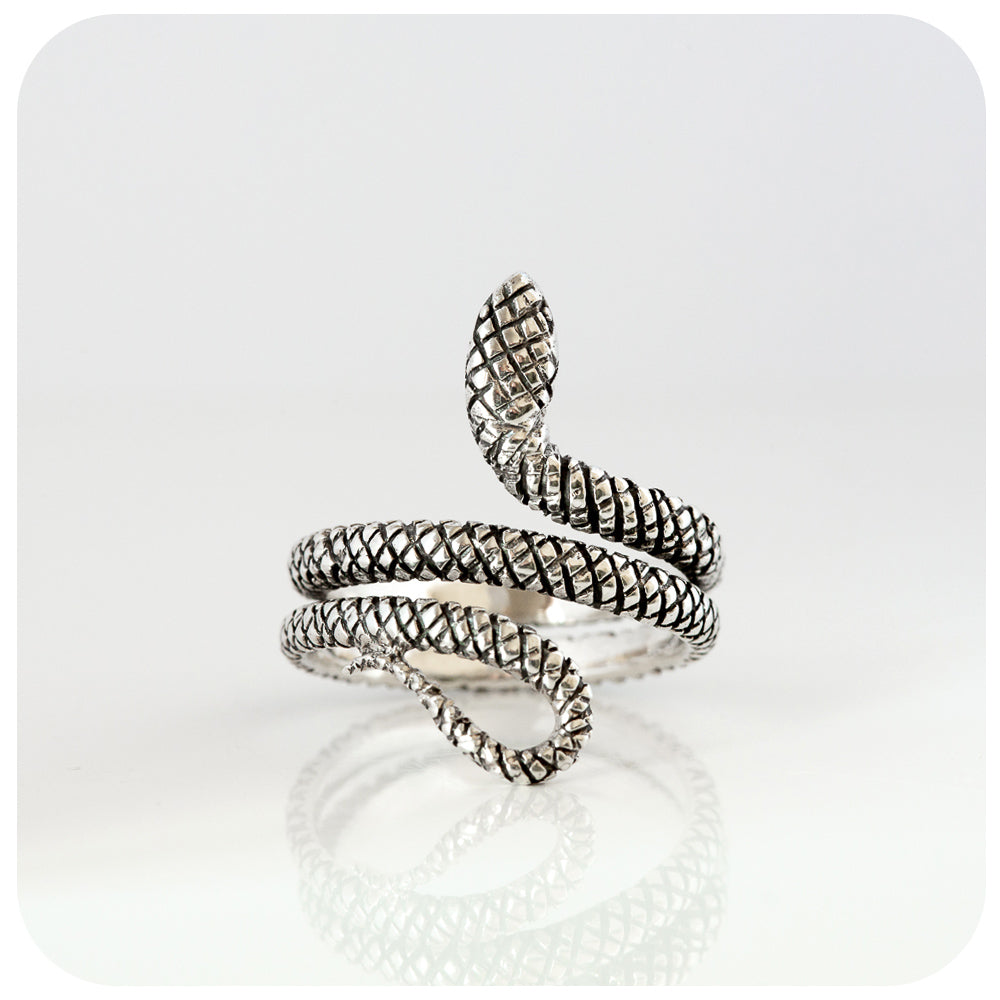 sterling silver snake wrap-around ring