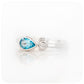 Pear cut Swiss Blue Topaz Stack Ring in Sterling Silver