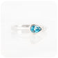 Pear cut Swiss Blue Topaz Stack Ring in Sterling Silver