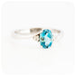 Oval cut Swiss Blue Topaz and Moissanite Engagement Ring - Victoria's Jewellery