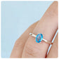 Oval cut Swiss Blue Topaz Solitaire Ring