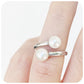 White Fresh Water Pearl Wrap-Around Ring Handmade in Sterling Silver