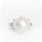 The Tulip, White Fresh Water Pearl Ring in Sterling Silver