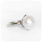 The Tulip, White Fresh Water Pearl Ring in Sterling Silver