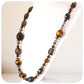 The Brown, Smoky Quartz, Tiger Eye and Carved Wood Necklace