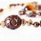 The Brown, Smoky Quartz, Tiger Eye and Carved Wood Necklace