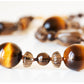 The Brown, Smoky Quartz, Tiger Eye and Carved Wood Necklace