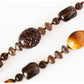 The Brown, Smoky Quartz, Tiger Eye and Carved Wood Necklace