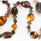 The Brown, Smoky Quartz, Tiger Eye and Carved Wood Necklace