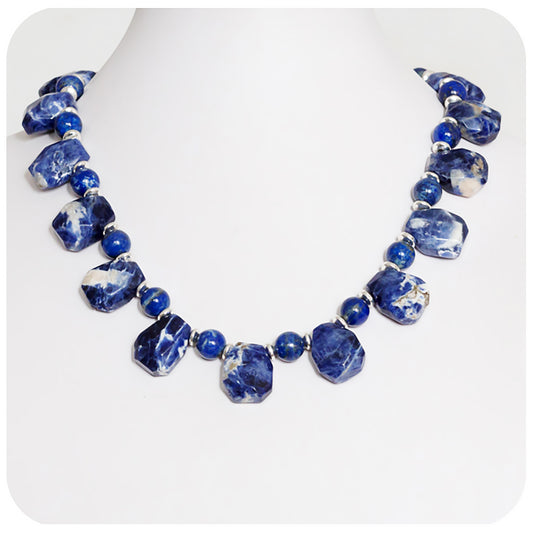 Spotted Sodalite and Lapis Lazuli Necklace - Victoria's Jewellery