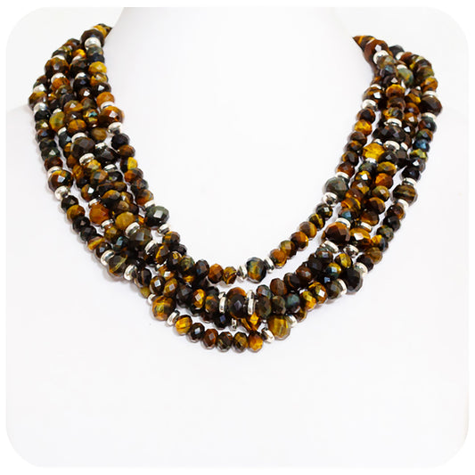 The Five Strand Tiger's Eye Necklace - Victoria's Jewellery