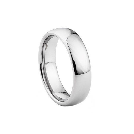Carlton, a Smooth Polished Tungsten Men's Ring - 6mm