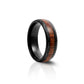 mens tungsten engagement wedding ring with scroll and wood inlay