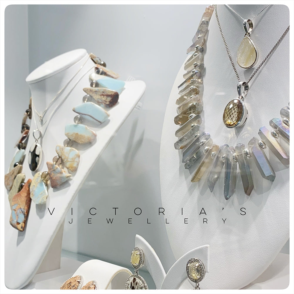 Aura Quartz Sticks and Hematite Necklace - Victoria's Jewellery