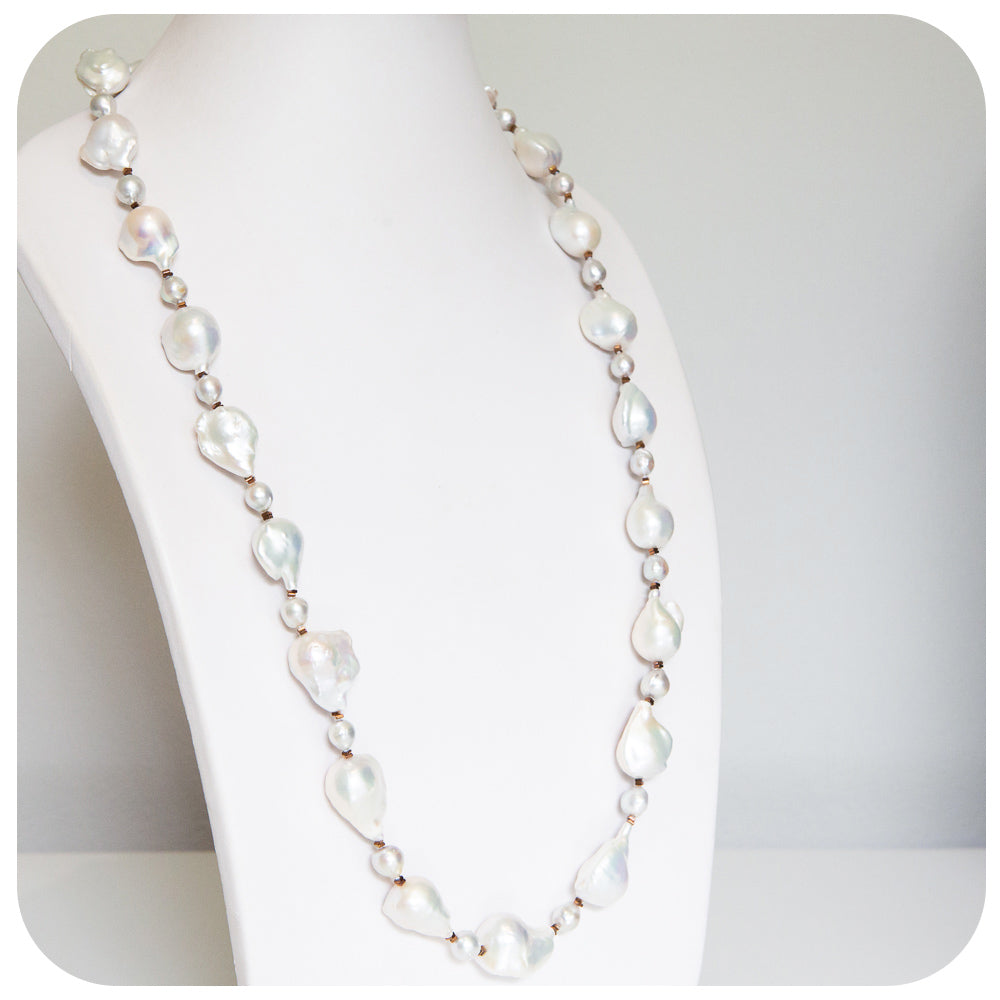 White Baroque Fresh Water Pearl Necklace
