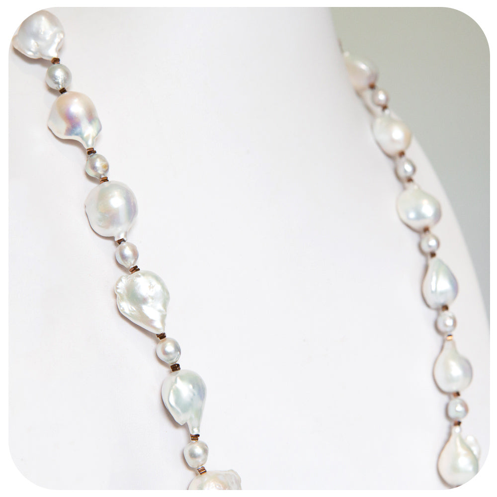 White Baroque Fresh Water Pearl Necklace