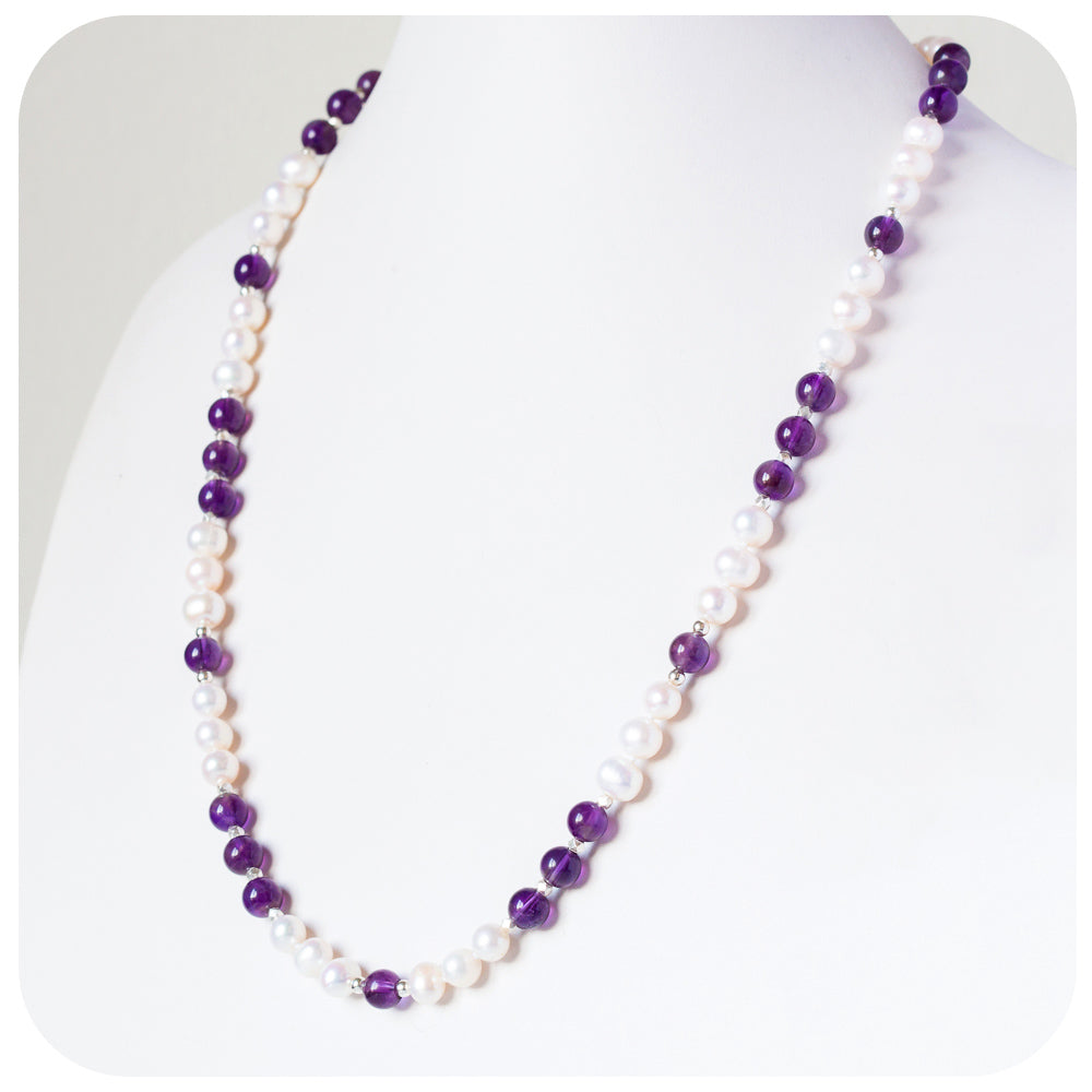 Fresh Water Pearl and Amethyst Necklace