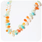 Pearl, Carnelian, Prehnite and Turquoise Necklace with Yellow Gold Clasp
