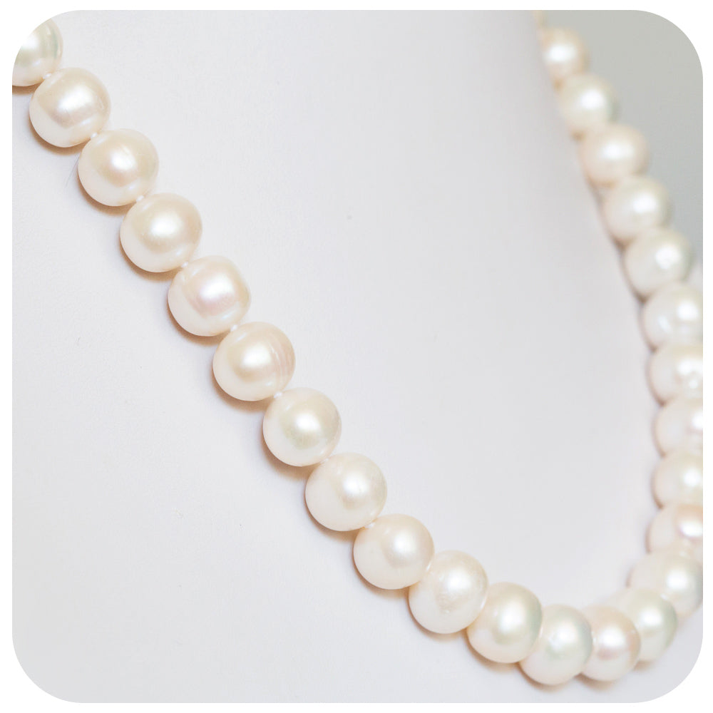 10 - 11mm White Fresh Water Pearl Necklace
