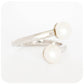 White Fresh Water Pearl Wrap-Around Ring Handmade in Sterling Silver