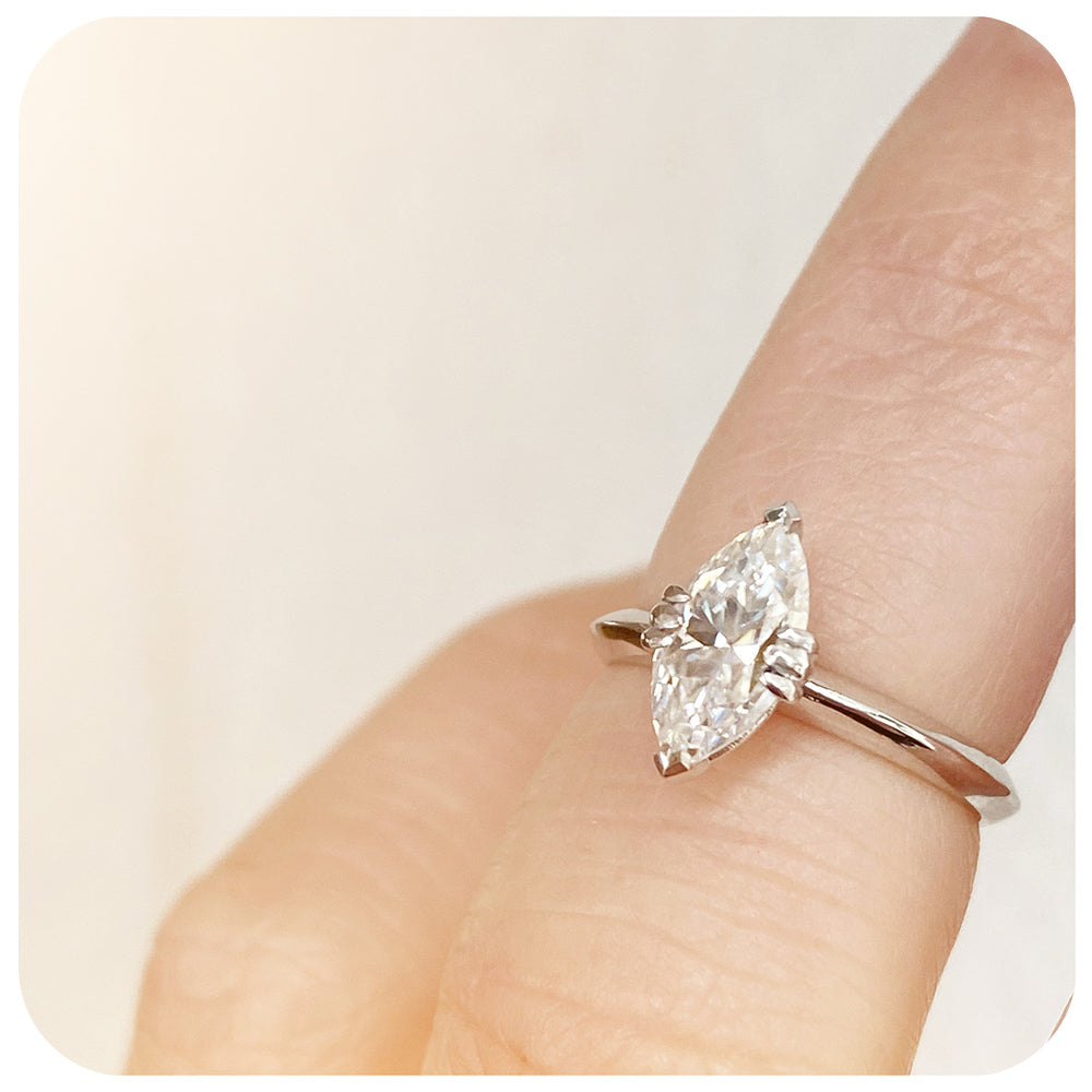 The Marquise cut Moissanite Ring in Gold