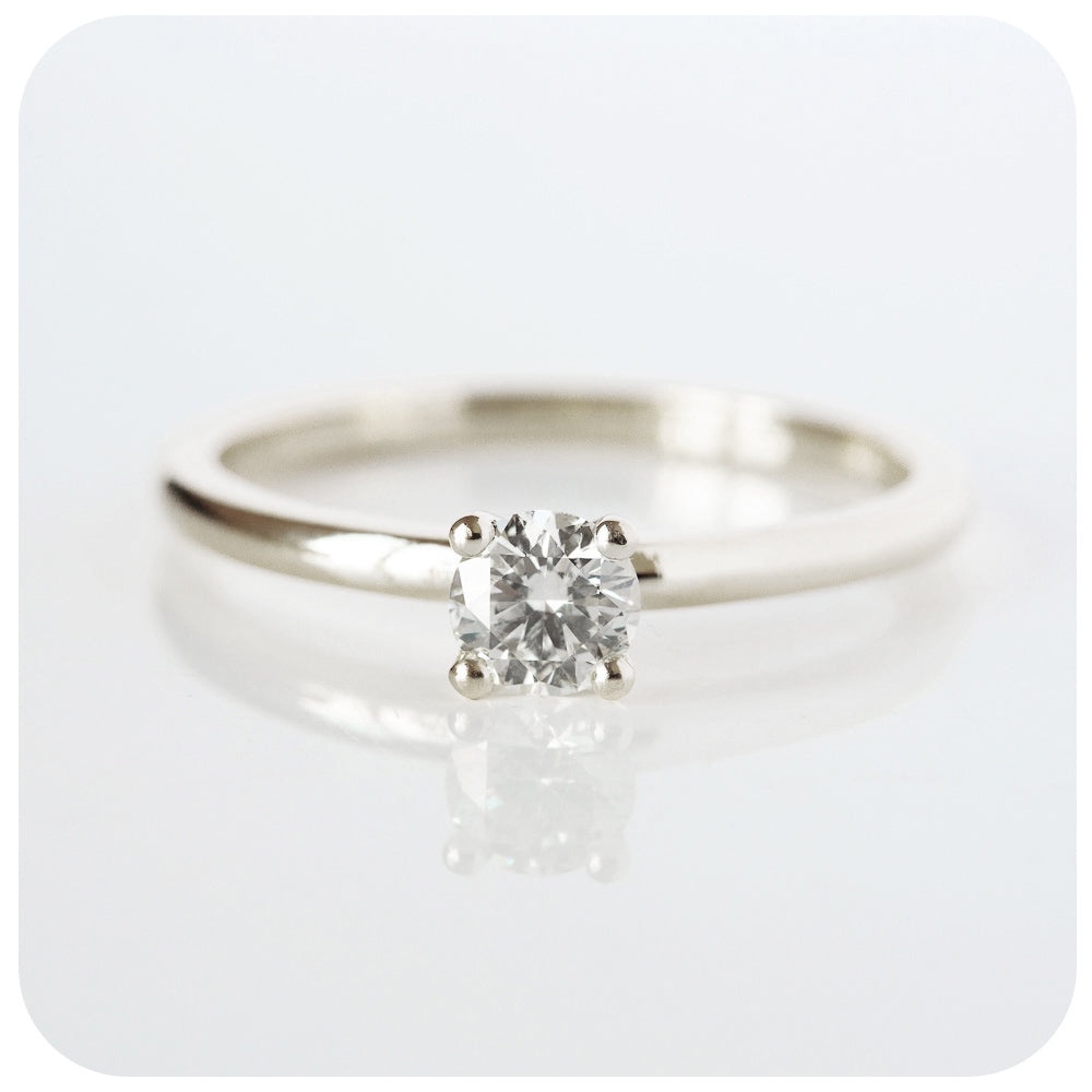 brilliant round cut moissanite solitaire engagement ring