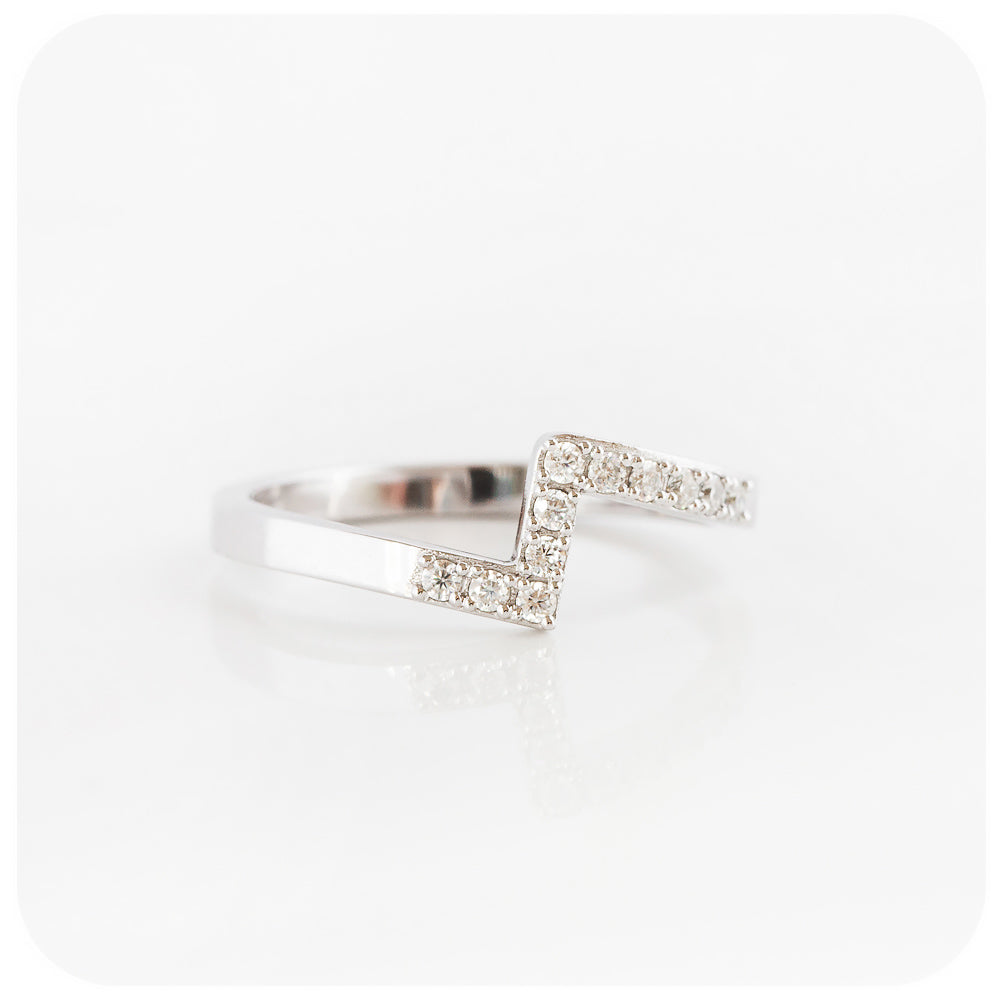 The Flo, a Moissanite Half Eternity Ring in Gold