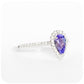 Pear cut Tanzanite and Moissanite Halo Engagement Wedding Ring - Victoria's Jewellery