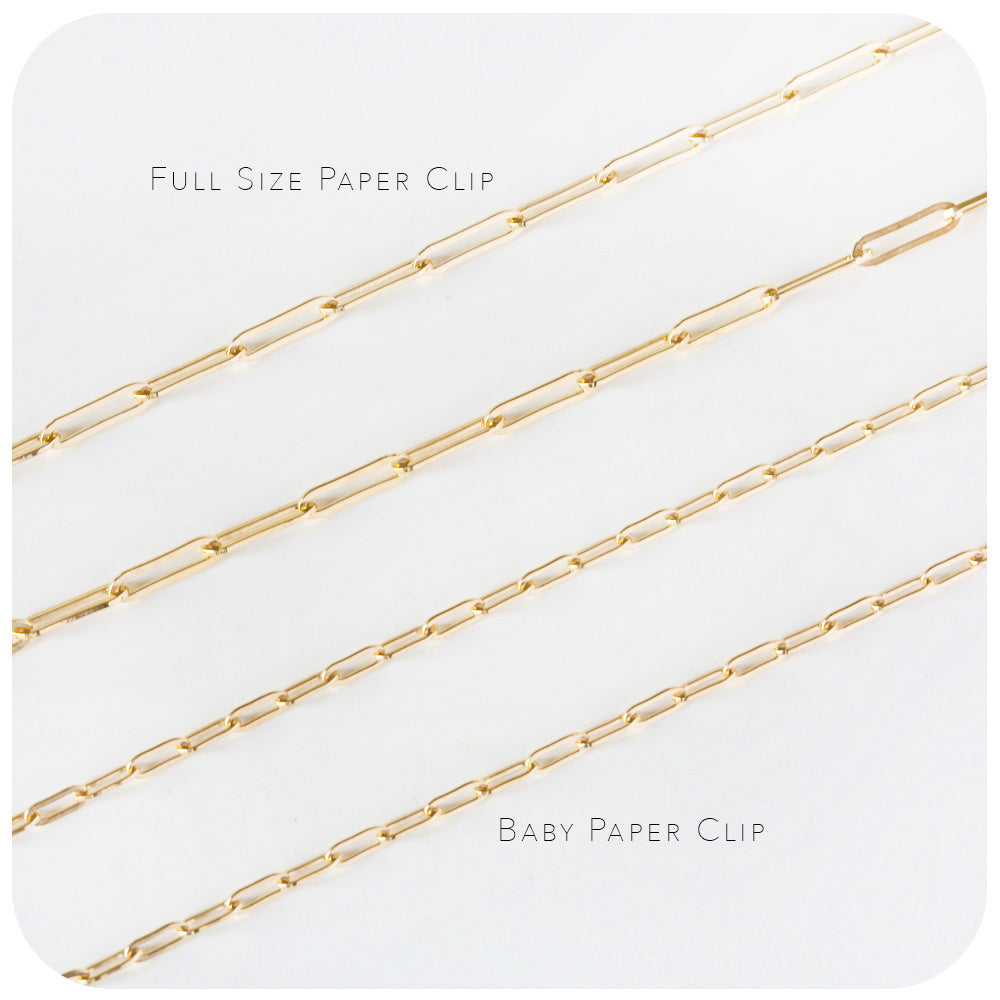 Yellow Gold Paper Clip Chain Necklace - Victoria's Jewellery