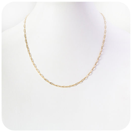 9k Yellow Gold Baby Paper Clip Chain