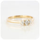 brilliant round cut moissanite trilogy engagement ring in yellow gold - Victoria's Jewellery