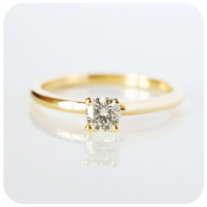 brilliant round cut moissanite solitaire engagement ring