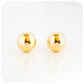Yellow Gold Dome Stud Earrings - 10mm