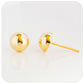 Yellow Gold Dome Stud Earrings - 8mm
