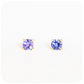 Round cut Tanzanite Stud Earrings in Yellow Gold - 4mm