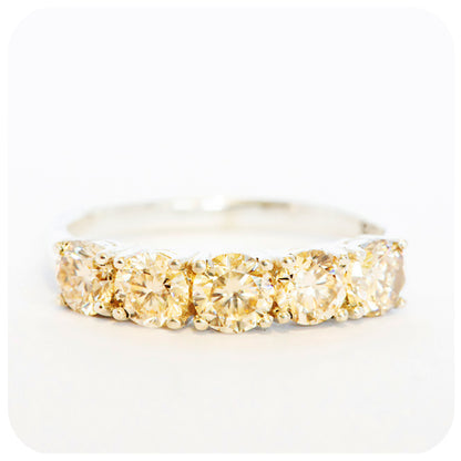 Annie, The Yellow Moissanite Half Eternity Ring
